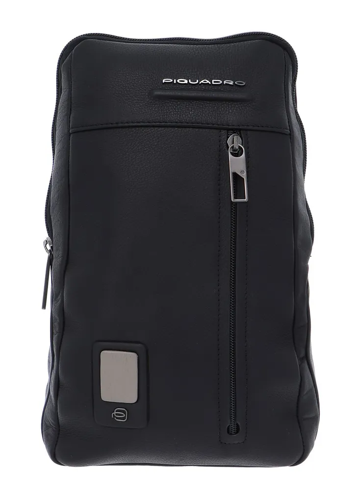Portefeuille Piquadro Noir en Cuir Noir avec Rangements Multiples Homme
