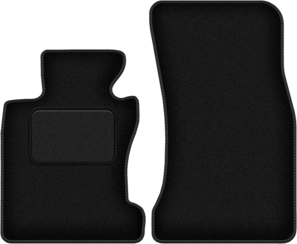 Velours-Fußmatten Vorne passend für BMW 5 E60 (xDrive, Bj. 2003-2010) – schwarz, passgenau, mit Befestigungen set 2 Stk. - STANDARD