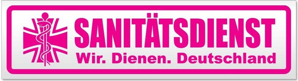Kiwistar Sanitätsdienst Deutschland Magnetschild Schild magnetisch - 45cm Pink - Magnetfolie für Auto PKW Kfz