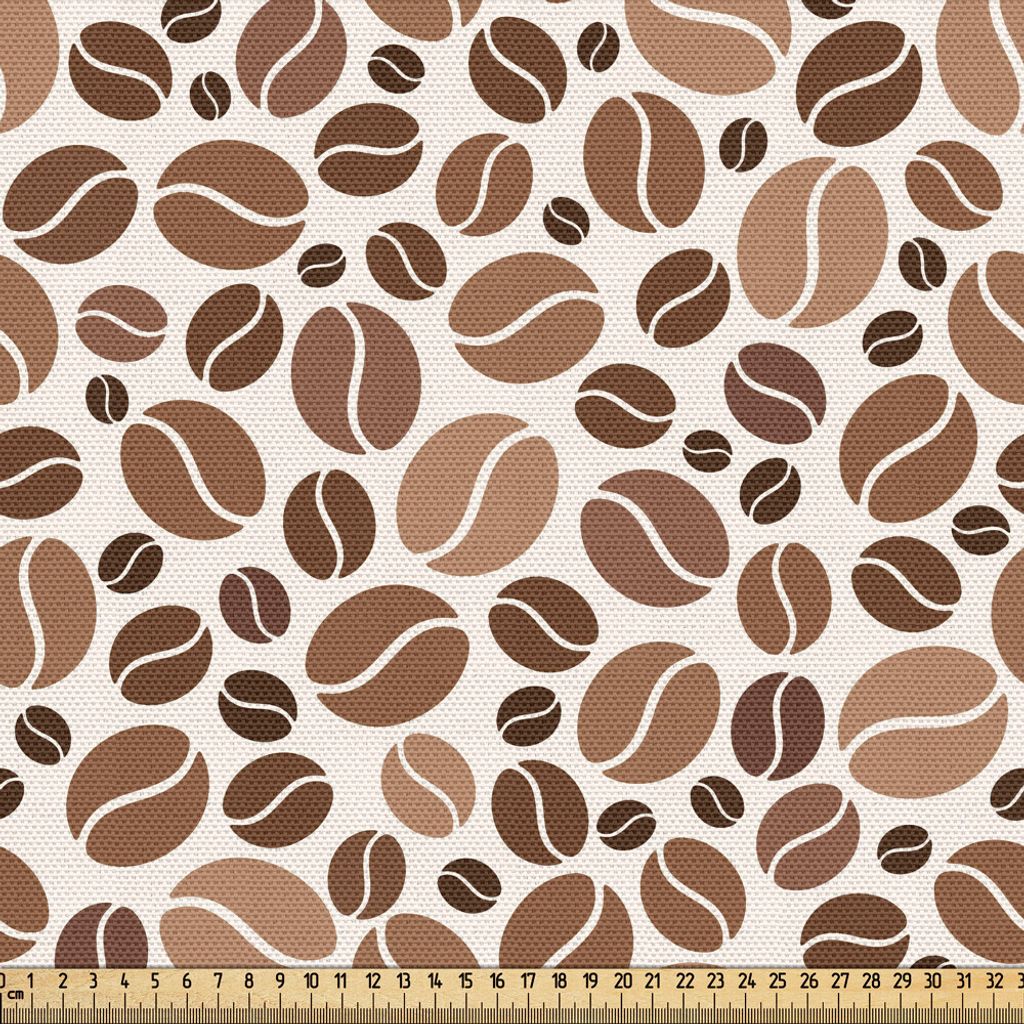 ABAKUHAUS Erdfarben Gewebe als Meterware, Kaffeebohnen-Samen briet kolumbianischen Koffein-Geschmack äthiopische Küche, 1 M (148 x 100 cm), Karam...