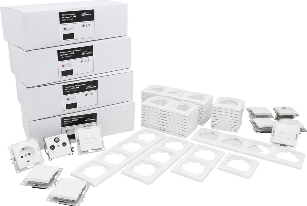McPower Schalterprogramm Set Flair Megaset, 100-teilig, Produktbild 