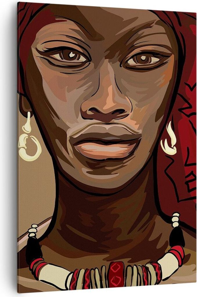 Bild auf Leinwand - Leinwandbild - Einteilig - eine frau afrika - 70x100cm - Wand Bild - Wanddeko - Wandbilder - Leinwanddruck - Wanddekoration - L...