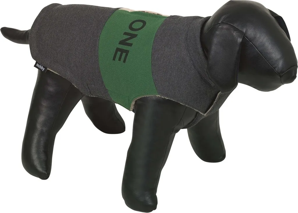 Pull chien Nobby The One 36 cm en maille douce et chaude gris/vert
