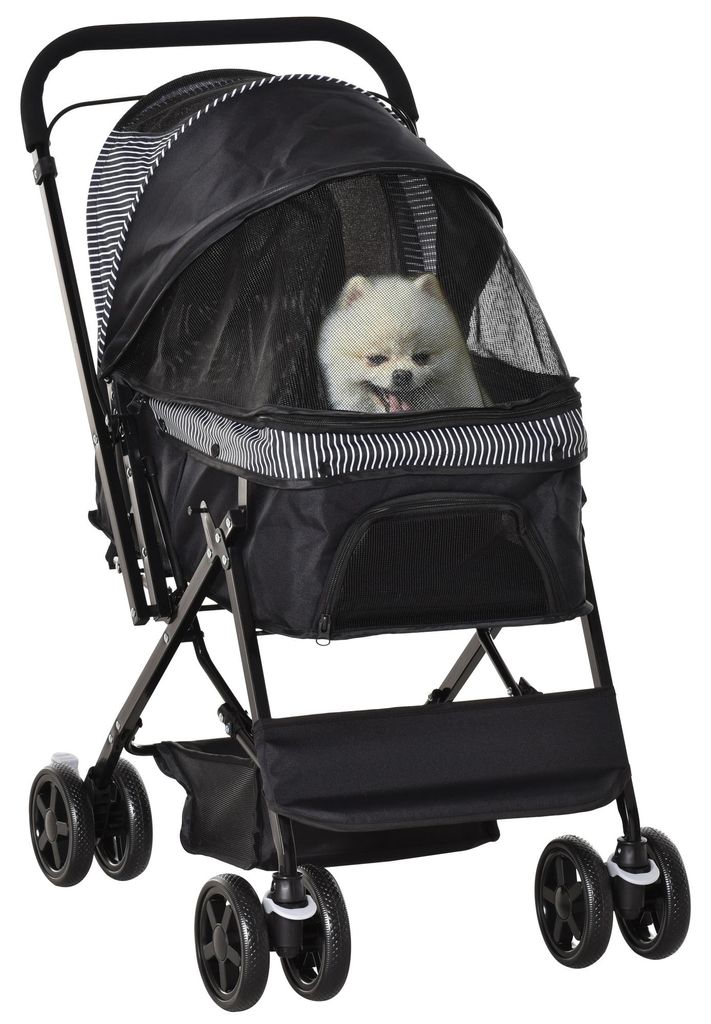 Hundebuggy Hundewagen Buggy fš¹r kleine Hunde und Katzen Haustierwagen Pet Stroller Katzenbuggy Oxford Schwarz 76.5 x 52 x 95 cm