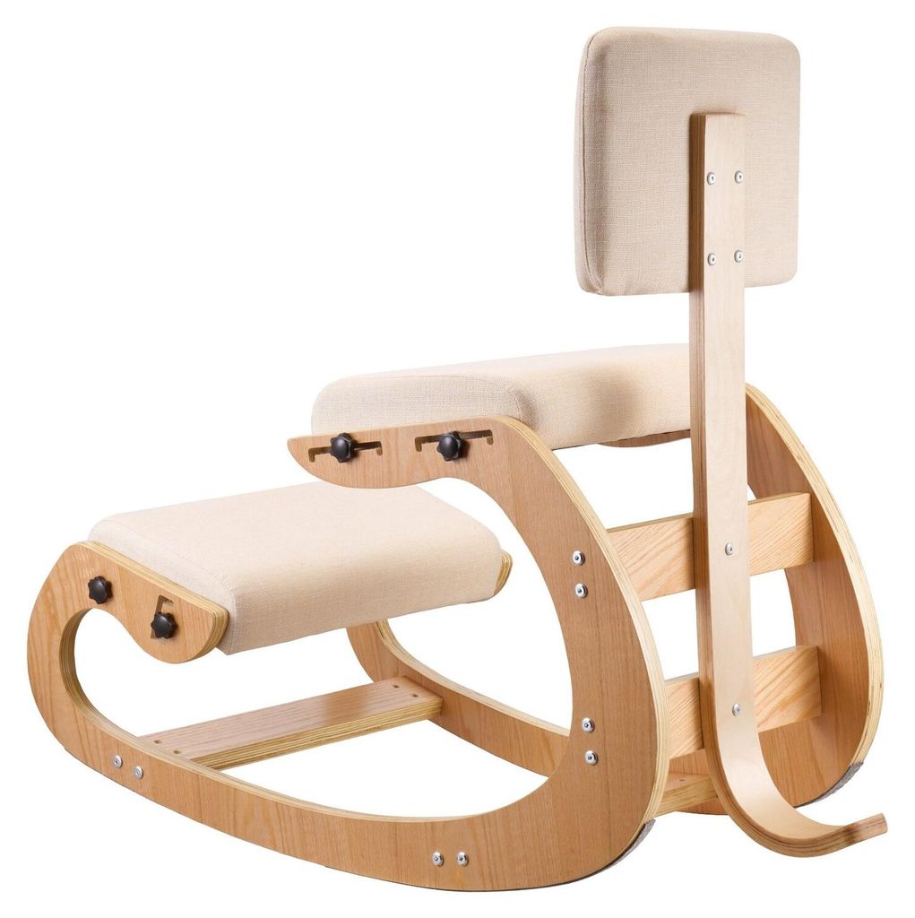 Ergonomische knielstoel, houten stoel voor een goede Productafbeelding 