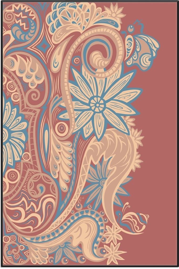 Wallario Wandbild Muster mit Blumen in Pastellfarben, Produktbild 