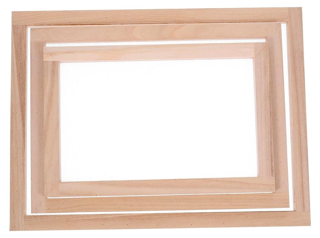 3 Stück Schöpfrahmen aus Holz für die Papierherstellung mit Schöpfkelle für DIY-Papiersieb und Bastelprojekte