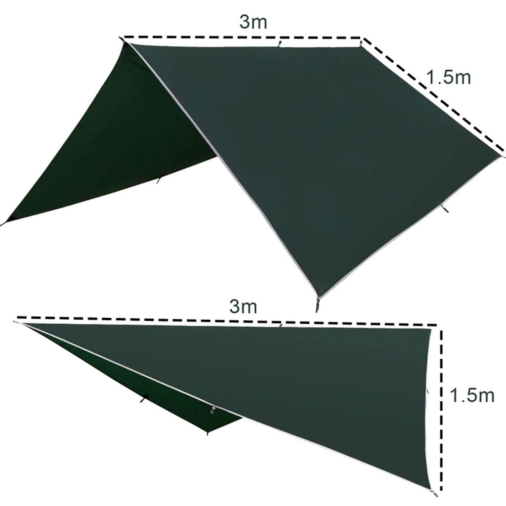 Tragbar Wasserdicht Dreieckig Plane Sonnenschutz Regen Abdeckung 3M*3M*3M 