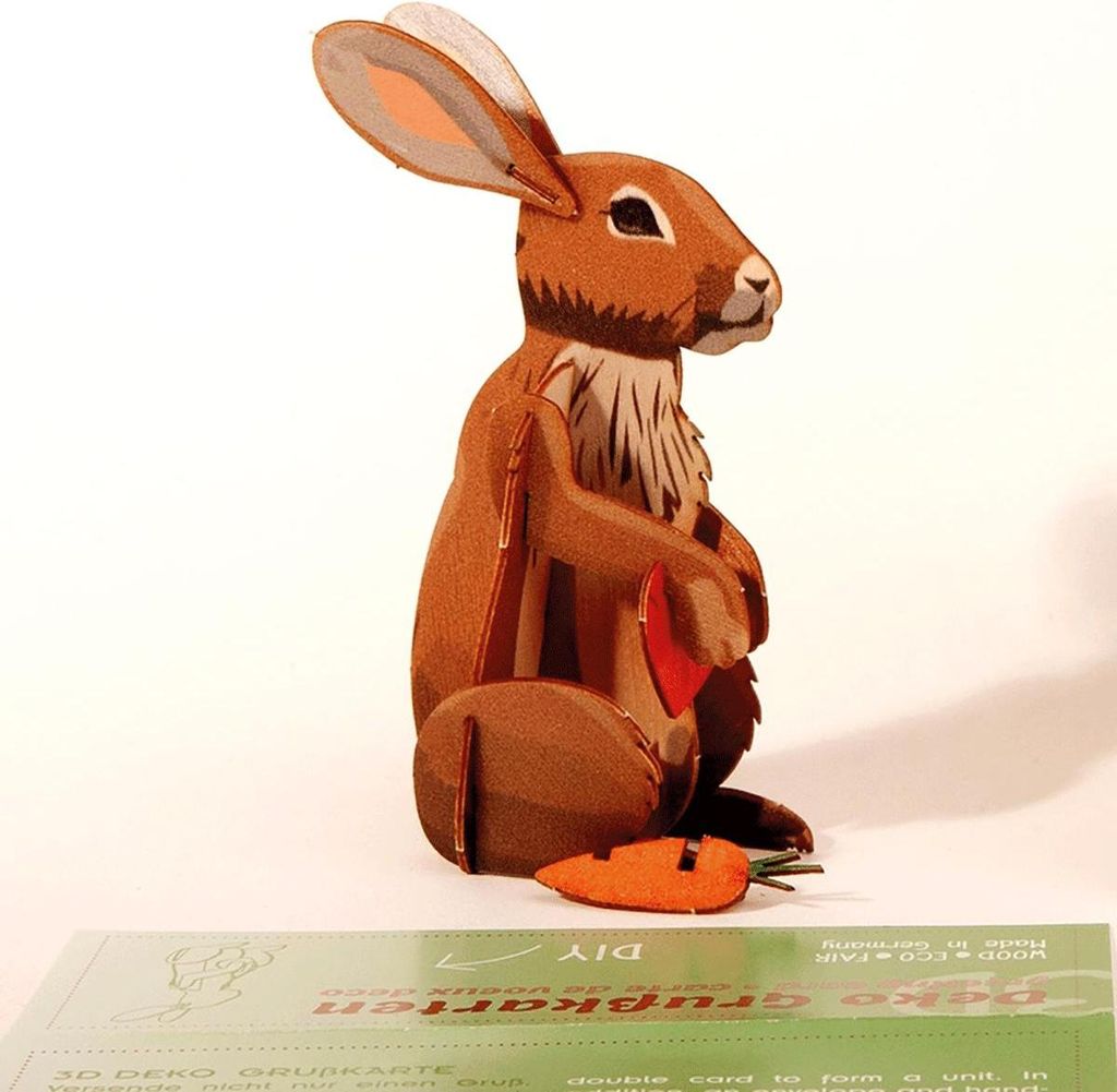 3D-Holzpostkarte »Hase«.
