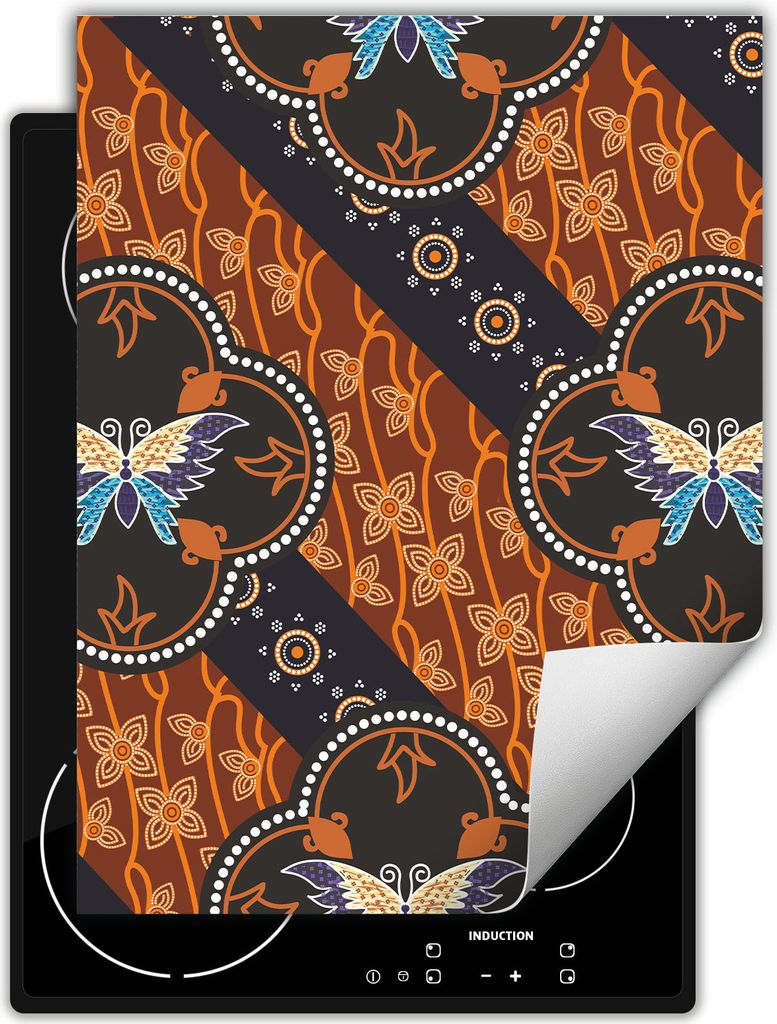 DarHaus Herdabdeckplatte Einteilig Küche Abdeckplatte für Glaskeramikfeld Abdeckung Induktionskochfeld Aufrollbare Matte 40x52 cm, Schmetterling