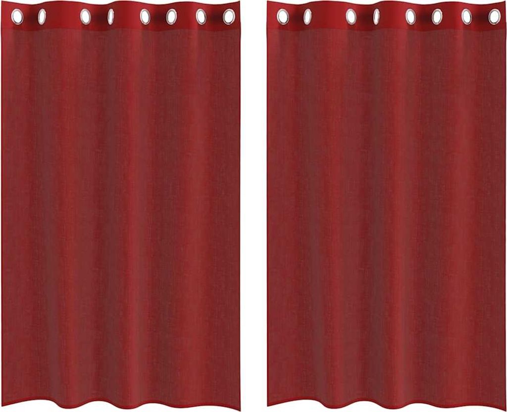Voile Vorhänge mit Ösen 2 Stk. Weinrot