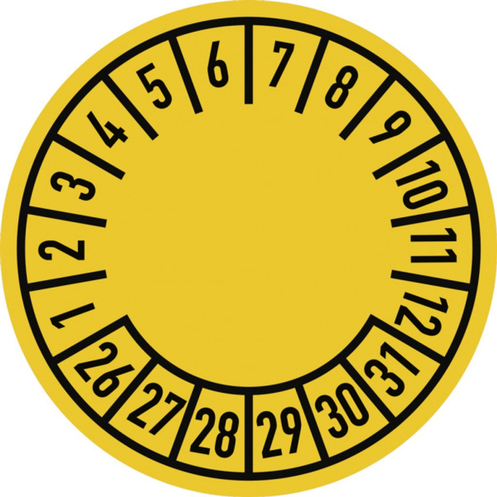 Dreifke Prüfplakette Standard 2026 - 2031, Dokumentenfolie, Ø 30 mm, 10 Stüc...