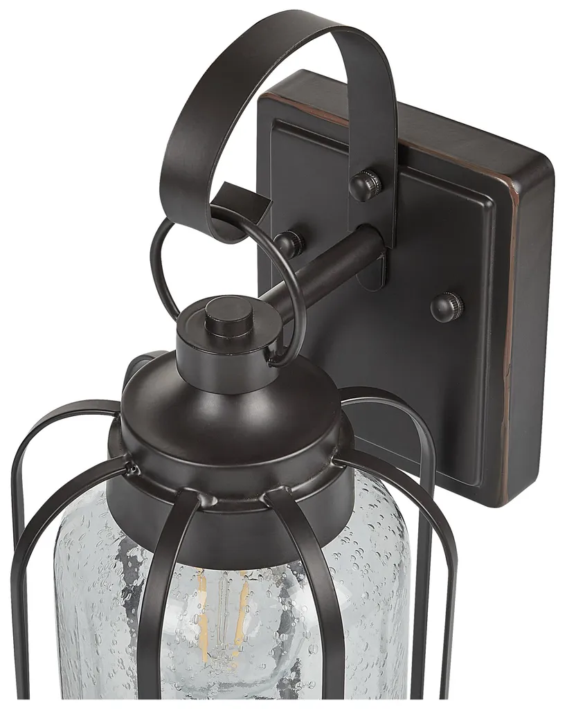 Applique Murale Extérieure Anti-Corrosion Fer Noir 36cm Style Rétro