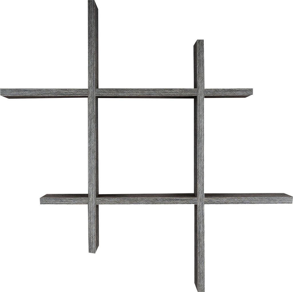 Hashtag Regal 75x75cm Wandregal Holz Altholz Shabby Chic Vintage Bücherregal