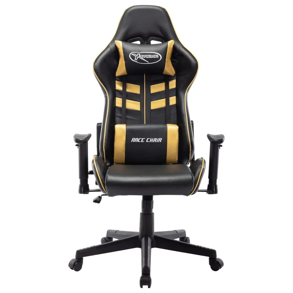 Chaise de jeu vidaXL ergonomique noir et or : Adieu au mal de dos assis