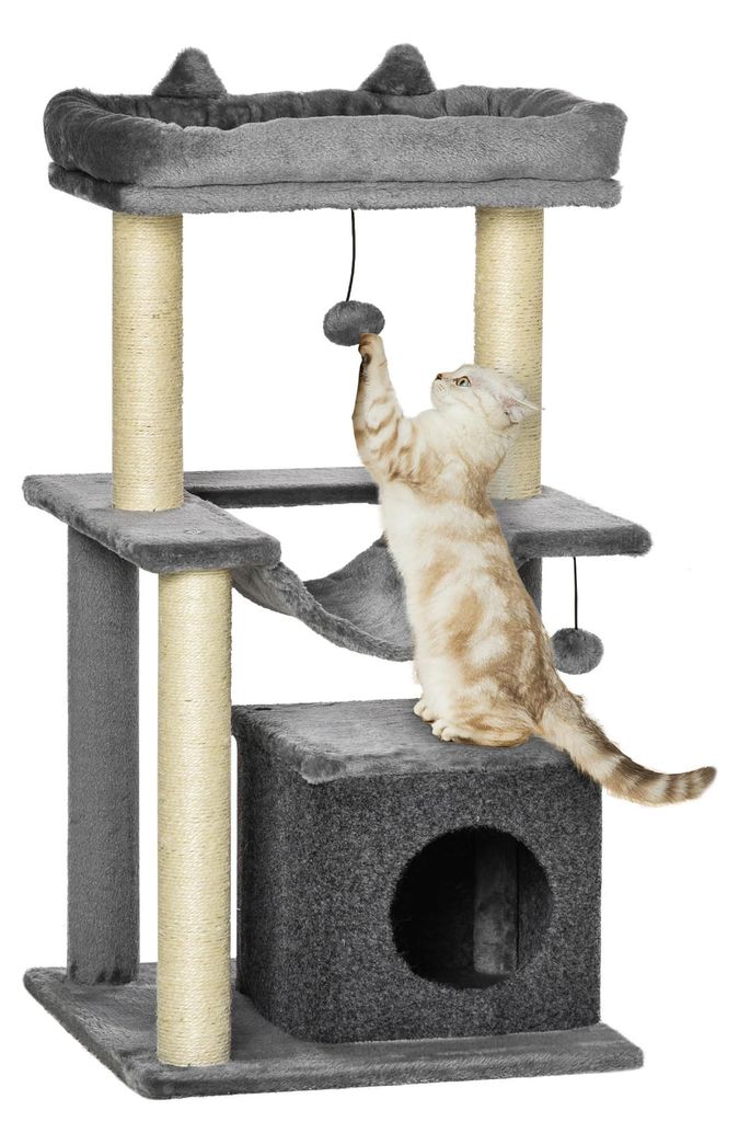 PawHut Kratzbaum 90 cm mit Hängematte für Katzen unter 4 kg Produktbild 