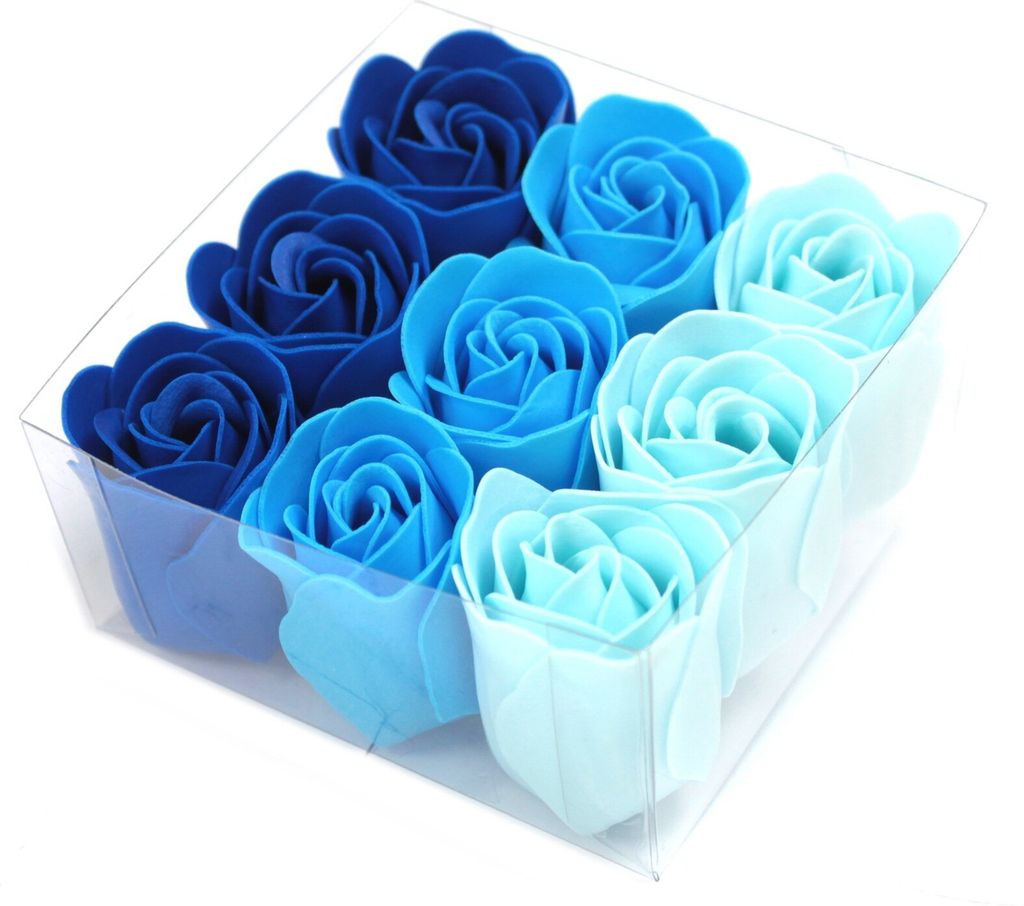 Set de 9 flores de Jabón - rosas azul Imagen del producto 