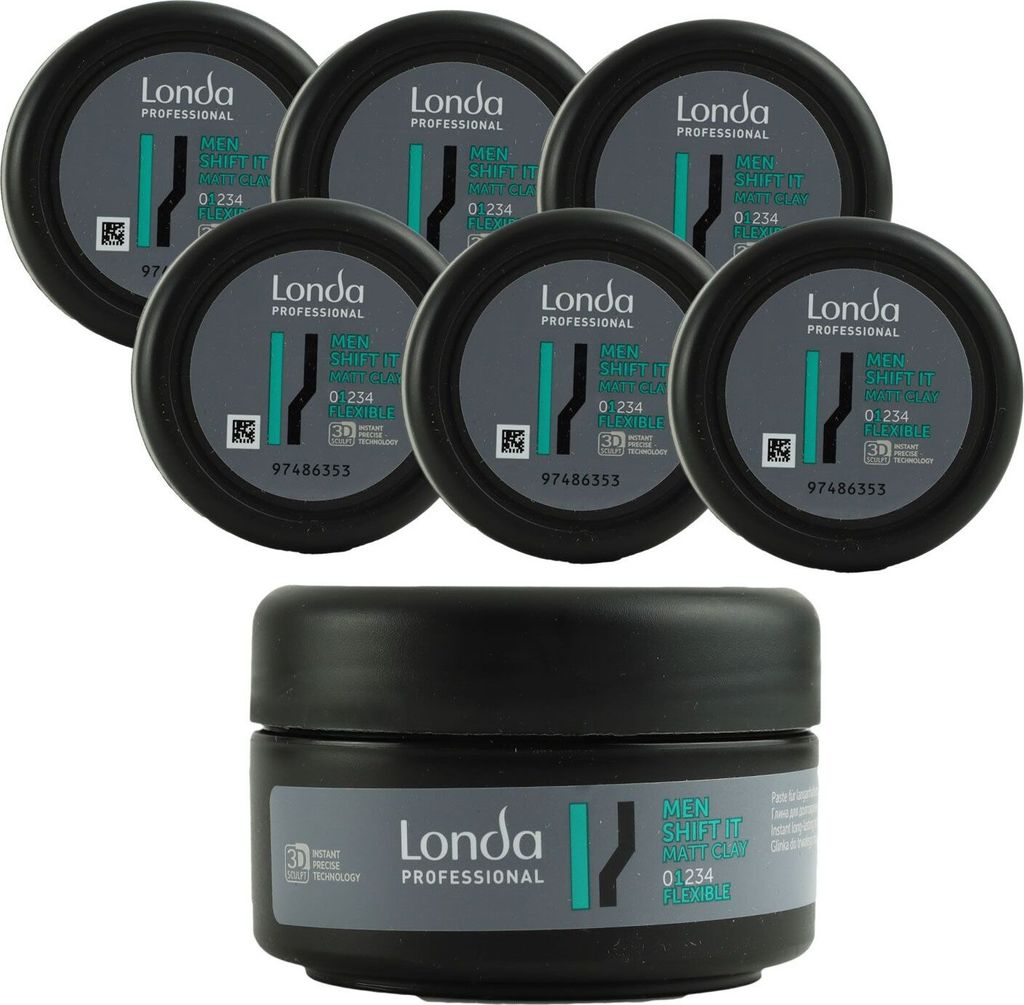 Londa Professional Men Shift It 6 x 75 ml Matt Clay Styling Produktbild 