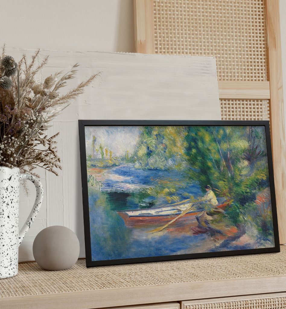 Poster Am Ufer, groesse_poster:21x30 cm, groesse_rahmen:birke Passepartout 30x40 cm