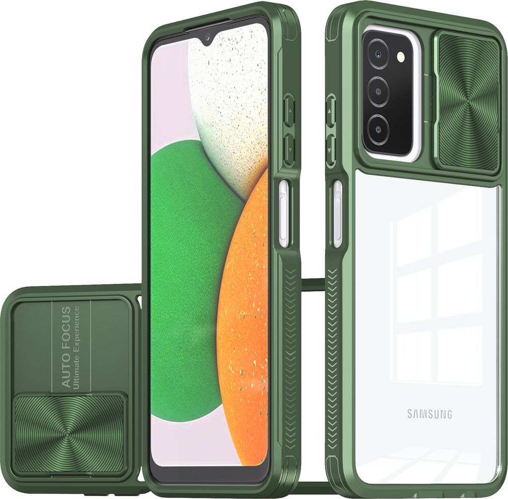 Galaxy A53 5G Hülle, TPU Bumper mit mit Schiebe Kamera Schutz Klar Schutzhülle für Samsung Galaxy A53 5G Grün