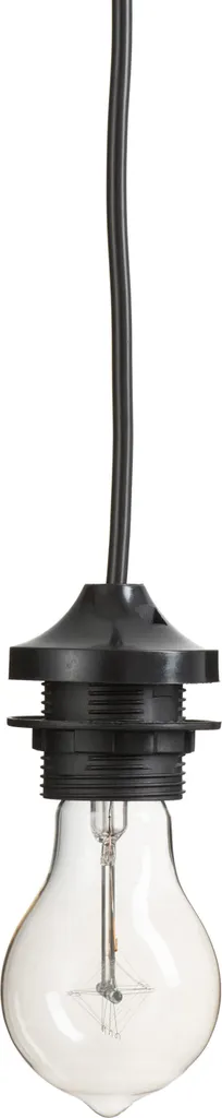 Douille E27 J-Line en Plastique Noir avec Cache-piton pour Suspension