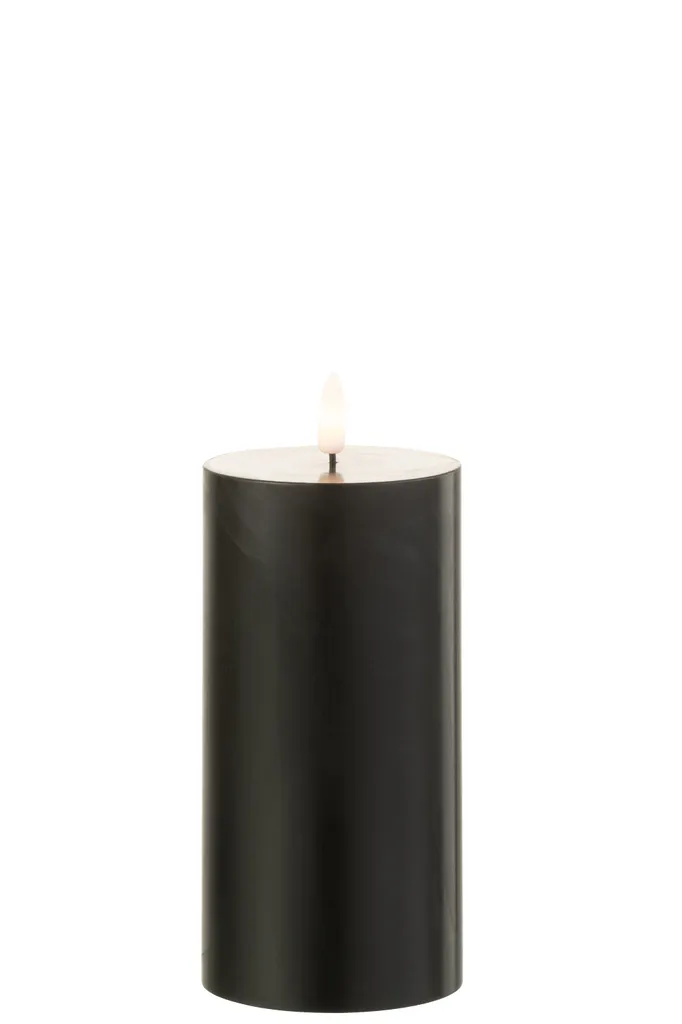 Bougie LED Noire J-Line Taille Moyenne - Éclairage Déco Chic et Sobre