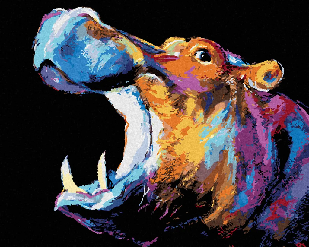 Diamond Painting 5D Ippopotamo Colorato II Zuty - Quadro 40x50 Incorniciato