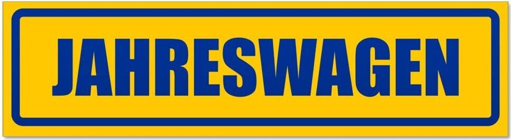 Kiwistar - Autoaufkleber - Blau - 20 x 5,3 cm - Jahreswagen invertiert - Hinweis Aufkleber Sticker für Auto, Kfz, Fahrrad, PKW, LKW