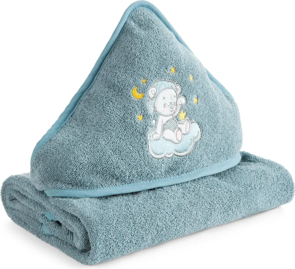 Asciugamano con Cappuccio EUROFIRANY 100x100 cm in Cotone Blu