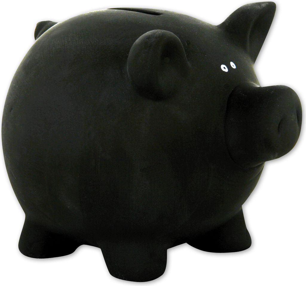 Sparschwein Tafel mit Kreide zum Beschriften Produktbild 