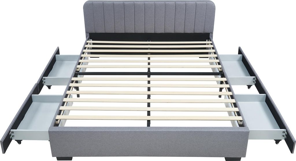Polsterbett 'Nofrenna' Doppelbett mit 4 Schubladen 140 x Produktbild 