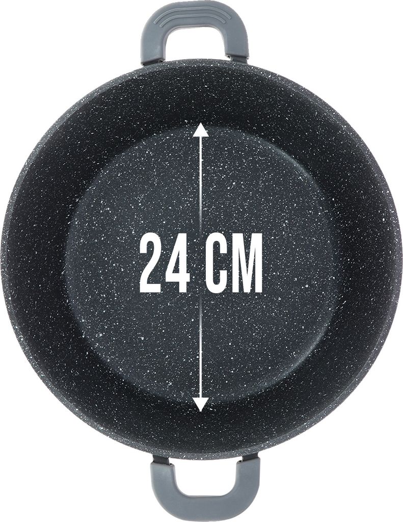 Plat à Rôtir Cheffinger 38 Cm – Revêtement Marbre, Couvercle Verre, Induction, Noir