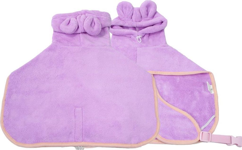 INF Saugfähiger Hunde Bademantel - Hunde Trockenmantel mit Kapuze M