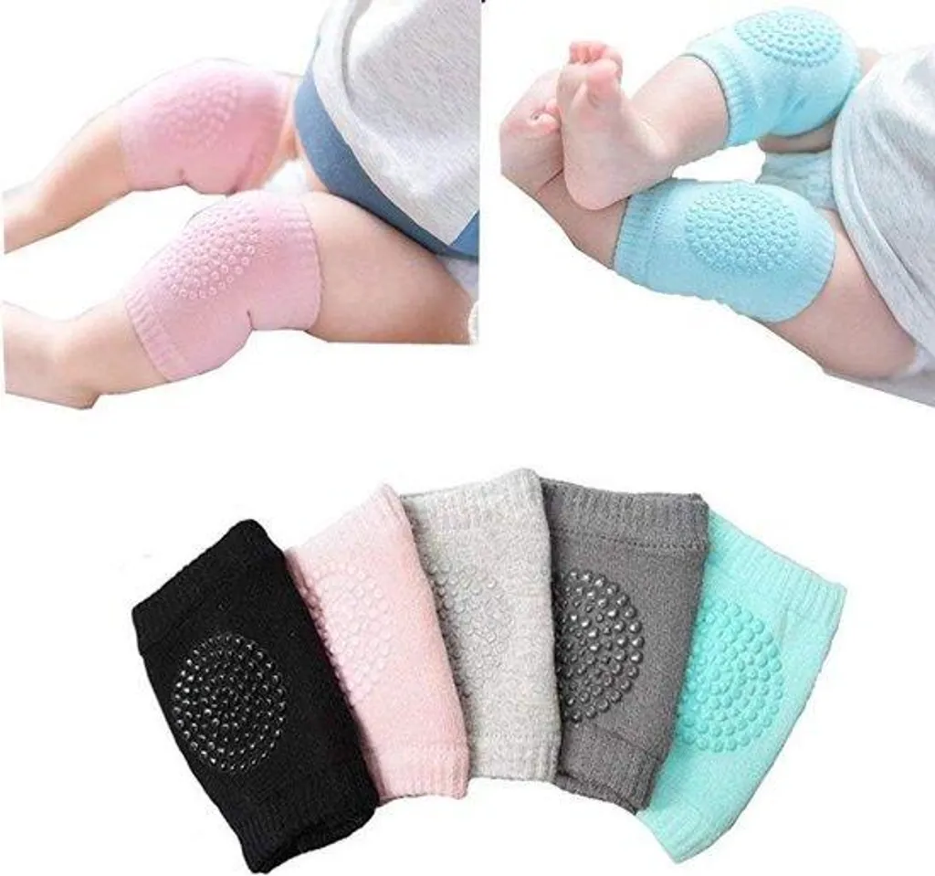 Genouillères et coudières élastiques bébé bleu clair - Lot de 5 paires