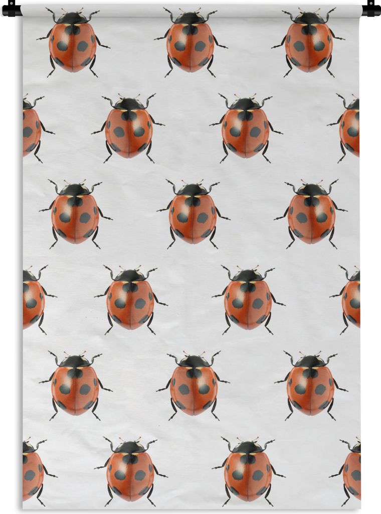 MuchoWow Wandteppich Wandbehang Marienkäfer - Insekt - Muster 90x135 cm Tapisserie Dekoration Wandtuch - Baumwolle - Wandskulptur