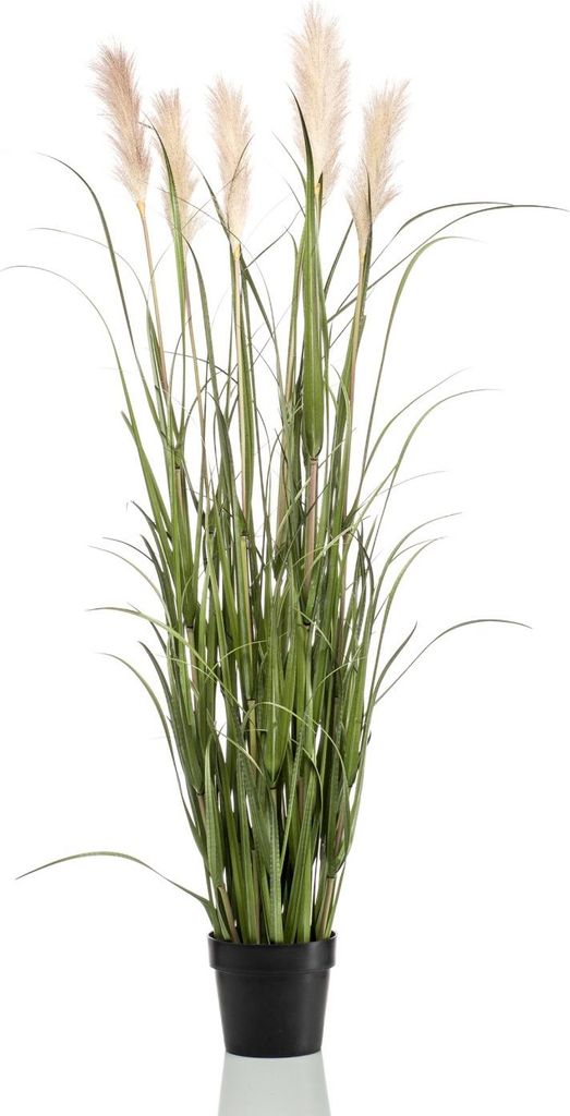 artplants.de Kunst Pampasgras Alcantara mit Rispen, grün, 160cm - Kunstgras Pampas/Pampasgras künstlich