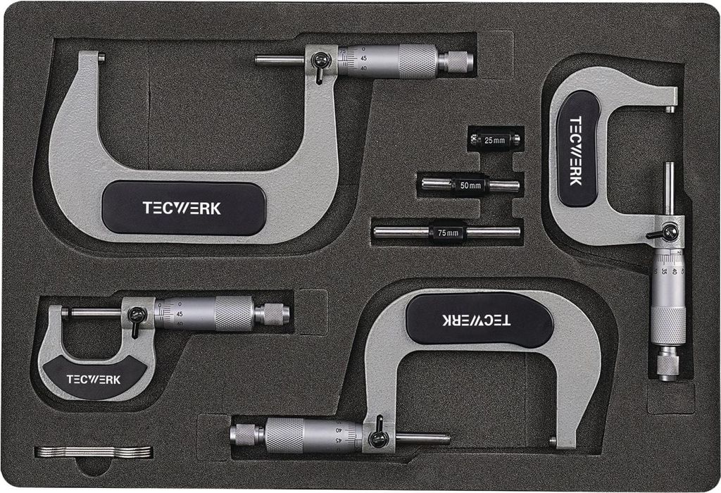 Bügelmessschraubensatz DIN 863/1 0-100mm TECWERK Produktbild 