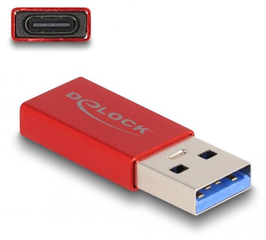 DELOCK USB 10Gbps Adapter USB Typ-A Stecker zu USB Type-C
