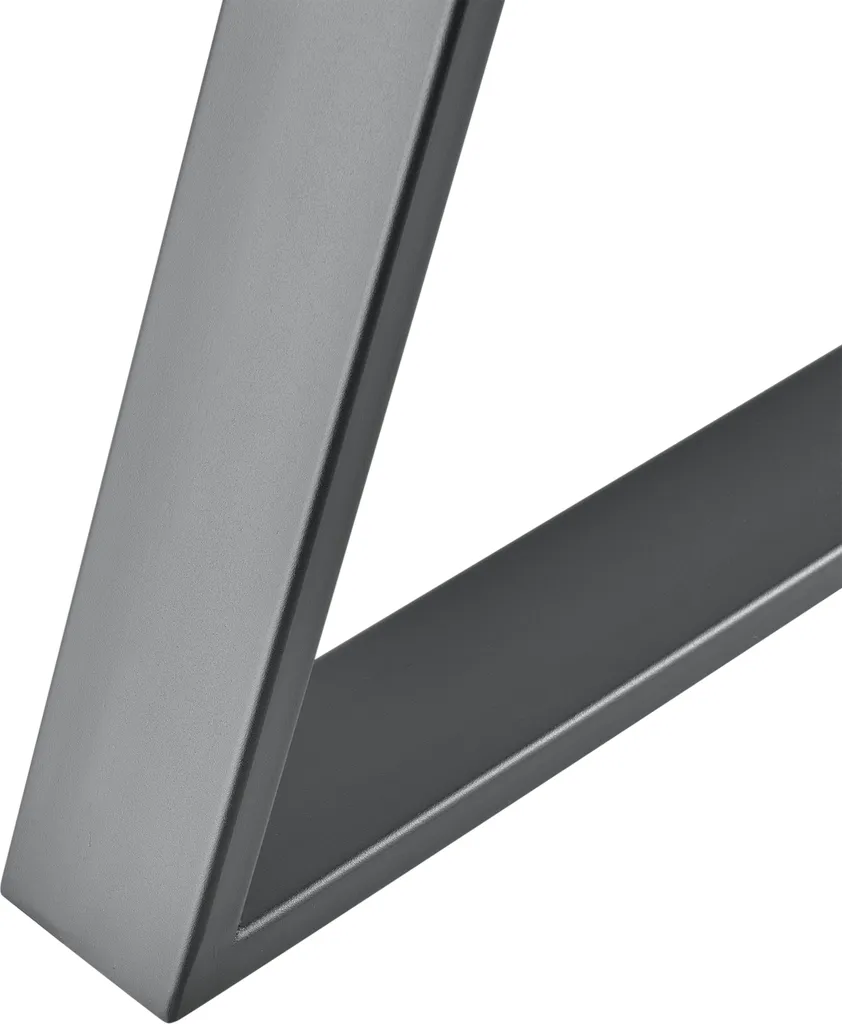 Pied de table rectangulaire en acier noir 72cm pour table à manger 2x
