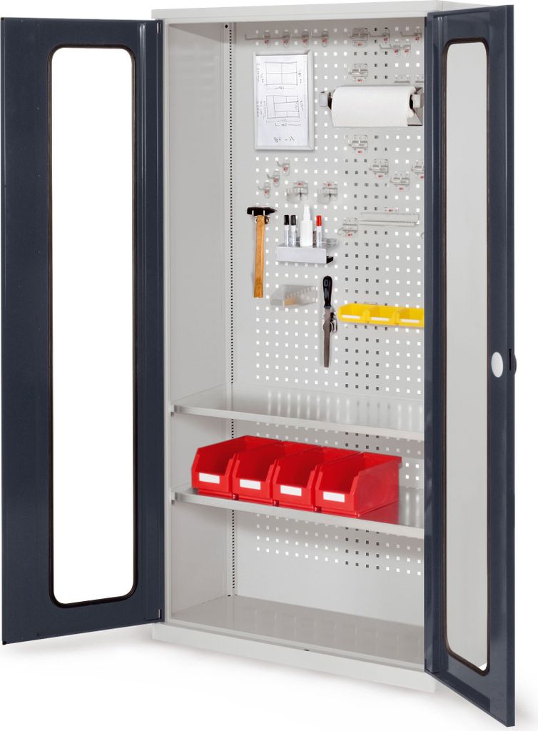 Kappes RasterPlan Werkzeugschrank 1950x1000m Modell 5 Tiefe 410mm Sichtfenstertüren anthrazitgrau