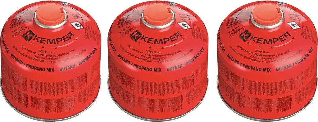 Cartouche de Gaz à Vis 230g pour Réchaud de Camping Pack de 3 Kemper