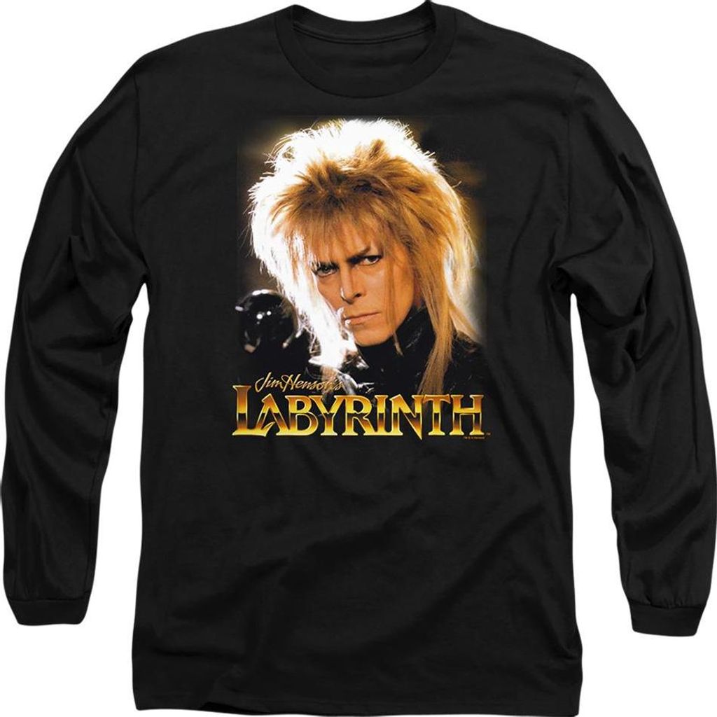 Labyrinth - T-Shirt für Herren/Damen Uni, Langärmlig TV21885 (XXL) (Schwarz)