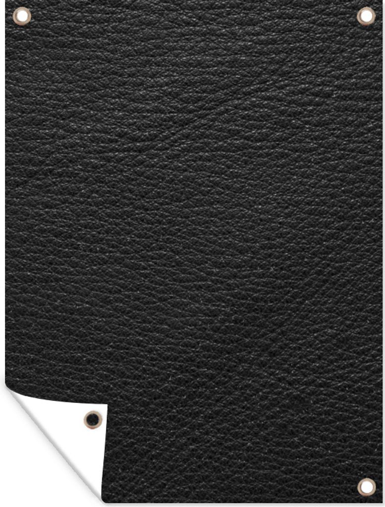 MuchoWow 90x120 cm Outdoor-Poster Gartendeko Sichtschutz Garten Poster für den Garten Leder - Lederoptik - Schwarz - Grau