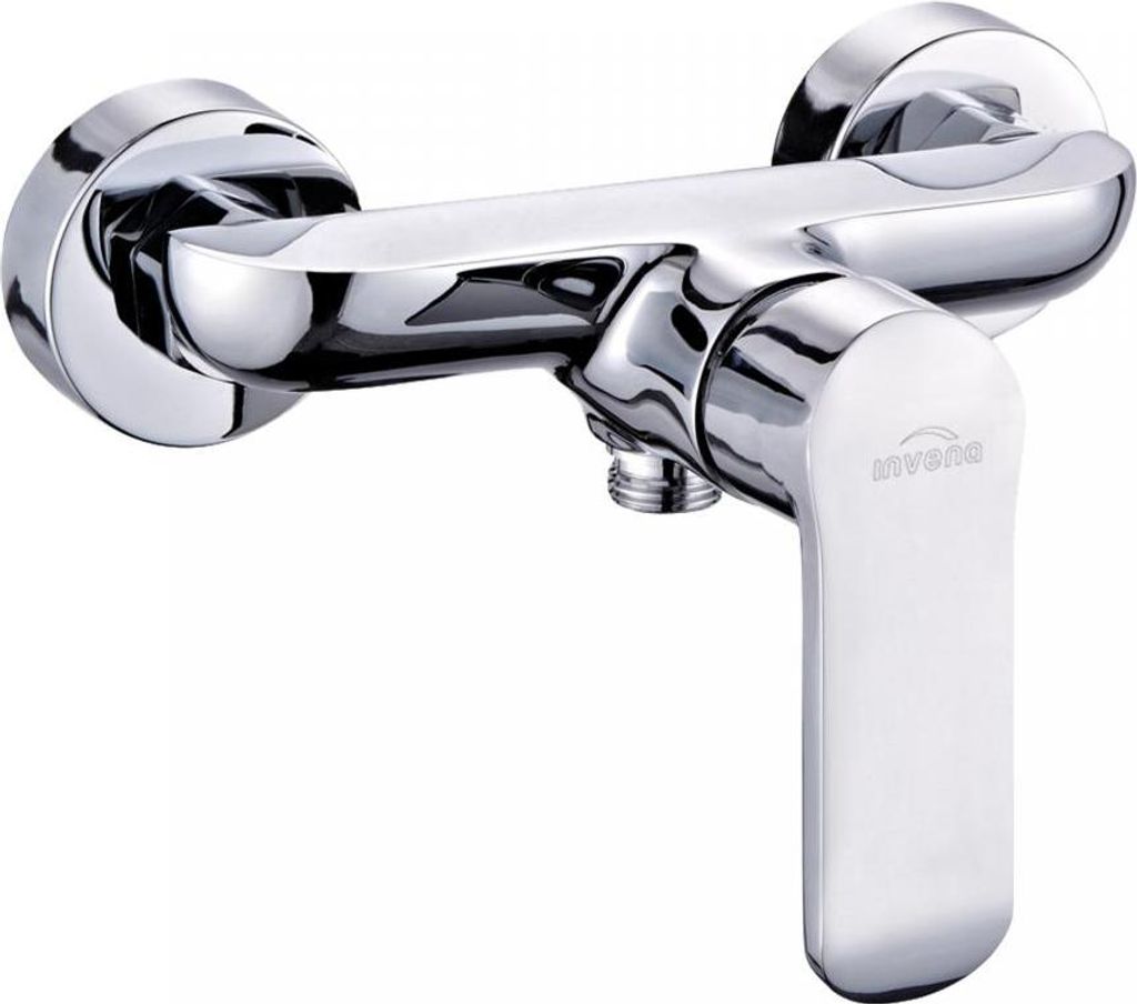Invena | Duscharmatur Siros - Chrom - Einhebelmischer - Wandmontage - Badezimmerarmatur Kaufen