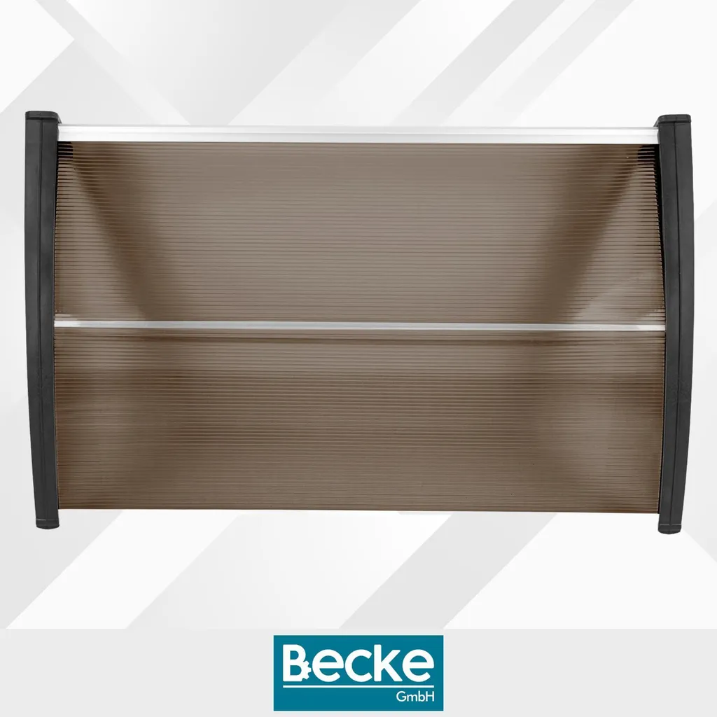 Marquise d'accueil 150x80 polycarbonate brun pour balcon et devanture - 3