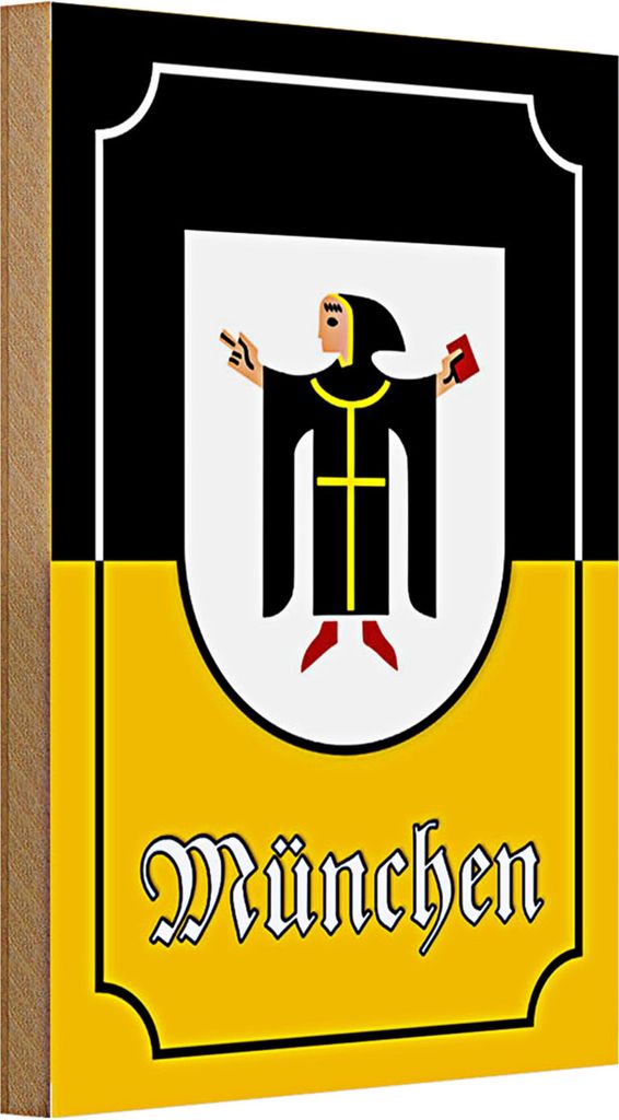 Holzschild Wappen 20x30cm München Stadtwappen Bayern