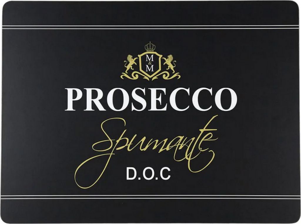 4er Set Tischsets Platzdeckchen PROSECCO Kork schwarz 40x29cm Hakbijl
