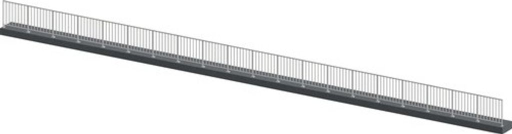 Pertura Geländer-Komplettset Triton anthrazit G-Form Aluminium für Bodenmontage 20 m