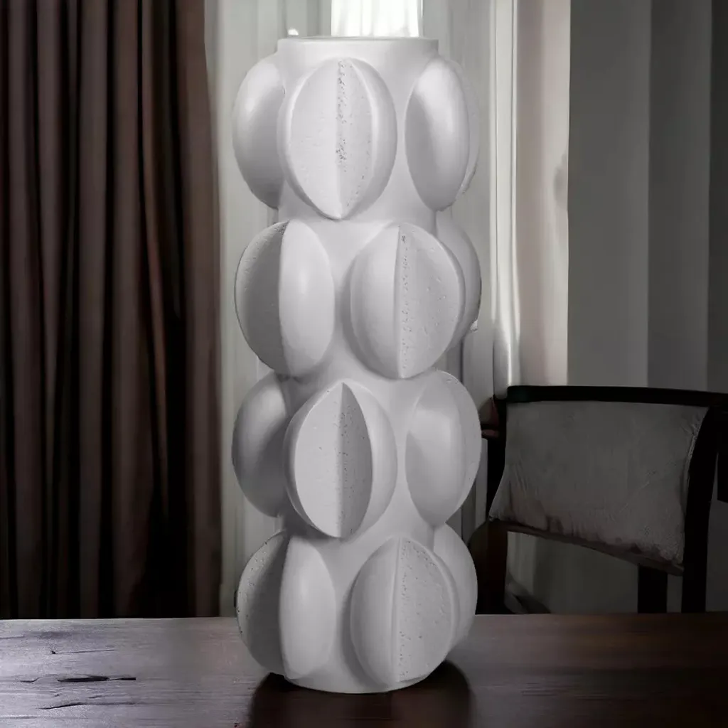 Vase décoratif blanc mat 37 cm - Déco de table et centre de table chic - 3
