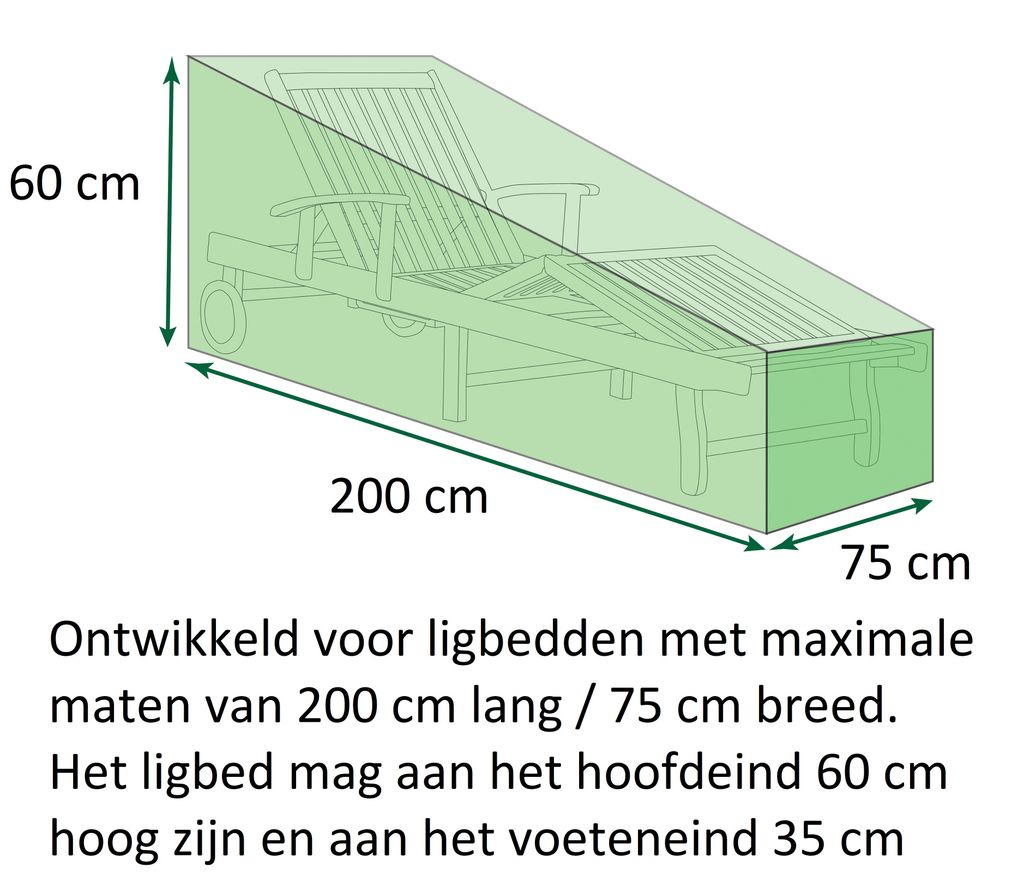 St. Helens Home & Garden - Abdeckung für Liege - Grün - Wasserabweisend - 35x60x200cm - Lounge-Abdeckung - Lounger-Abdeckung
